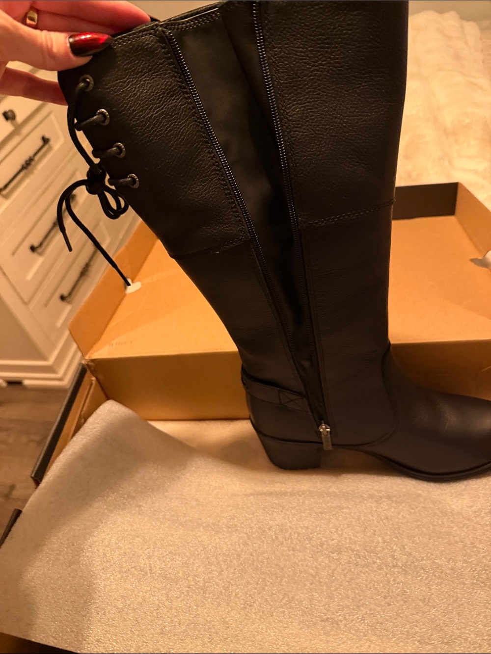 Women's Harley Davidson Black Knee-High Riding Boots